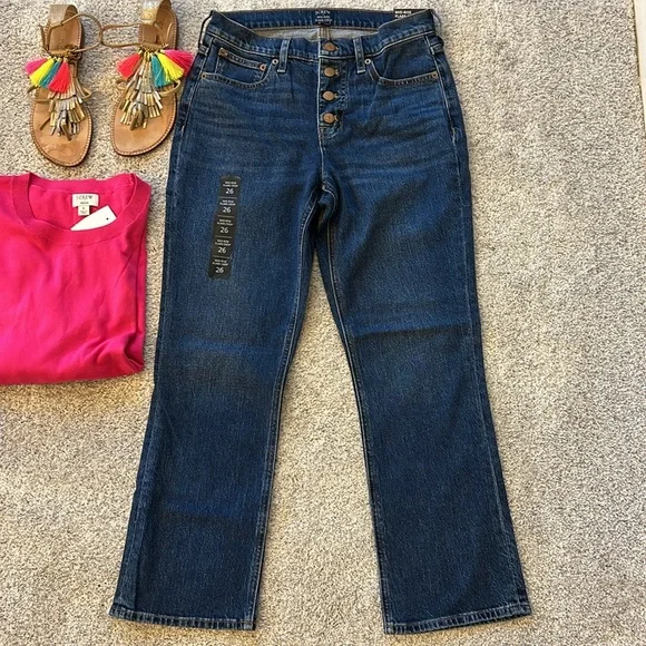 J. Crew Mid Rise Flare Crop Jeans - Picture 3 of 11